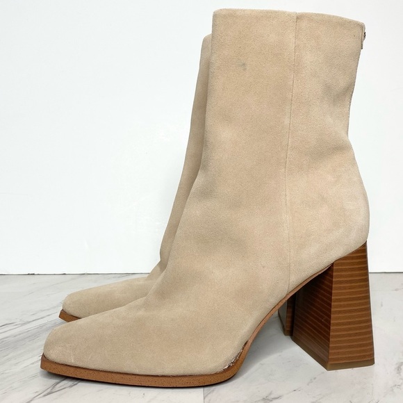 Sam Edelman Ivette Tan Suede Square Toe Bootie 9 1/2 M